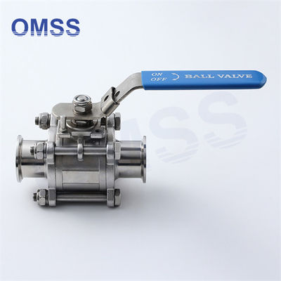 Tri Clamp Ball Valve 3A 1&quot; Sanitaire 3PC manuel sans rétention motorisé avec plate-forme haute