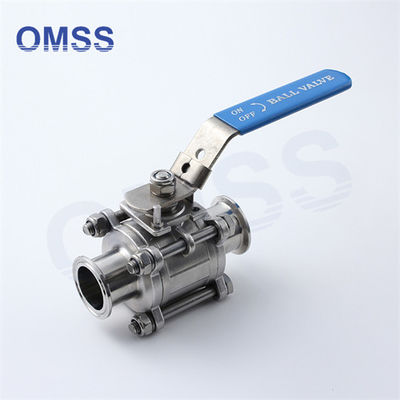 Tri Clamp Ball Valve 3A 1&quot; Sanitaire 3PC manuel sans rétention motorisé avec plate-forme haute