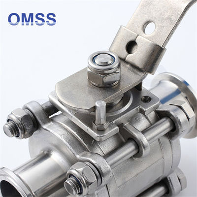 Tri Clamp Ball Valve 3A 1&quot; Sanitaire 3PC manuel sans rétention motorisé avec plate-forme haute