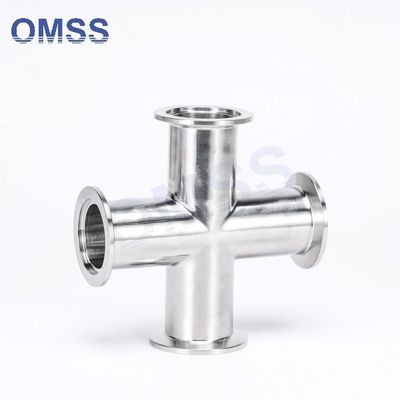 Résistants au vide KF Adaptateur à quatre voies de croisement égal Accessoires de semi-conducteurs KF25 Croix KF40 Acier inoxydable SS304 SS316L KF Fla